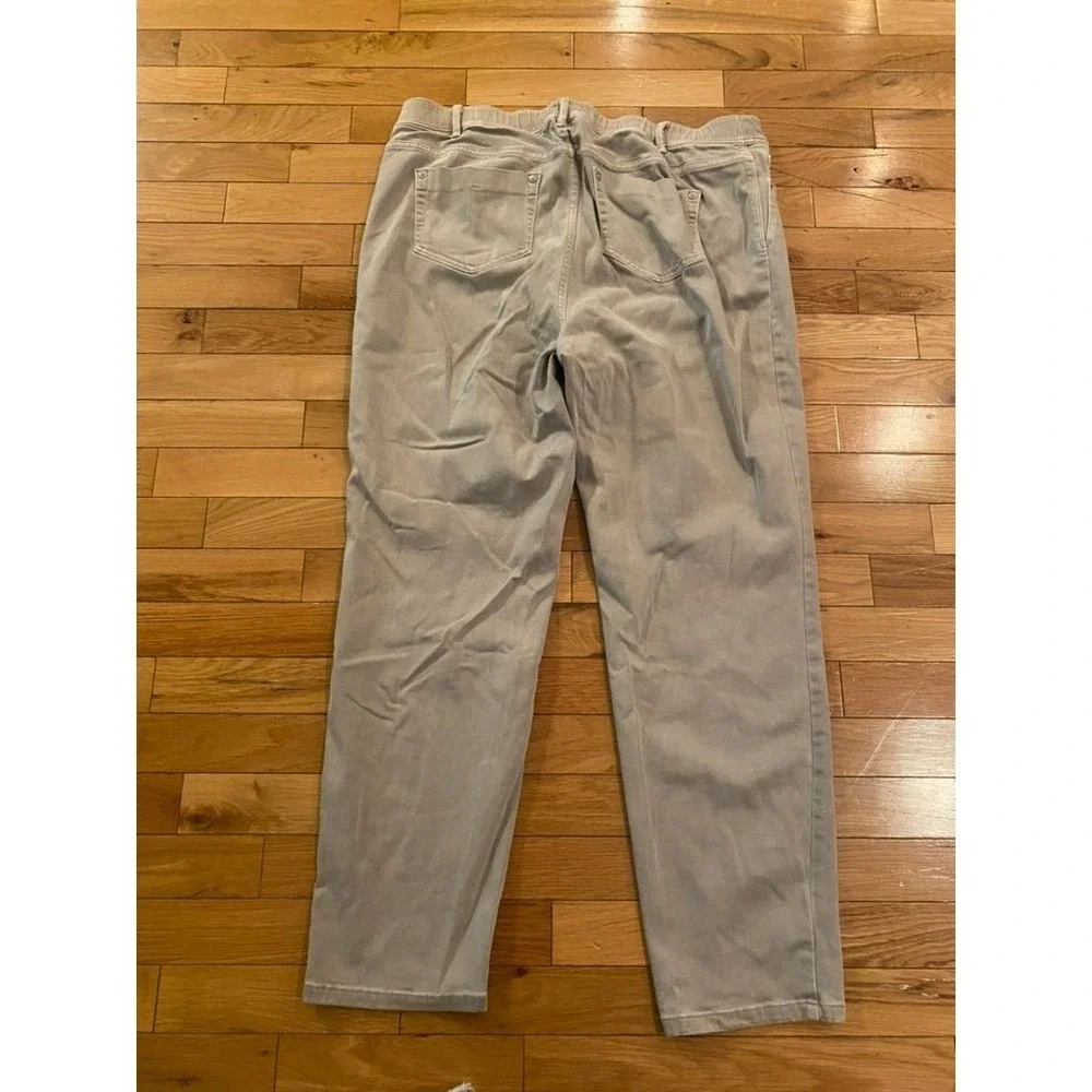 J. Jill Denim Authentic Fit Slim Ankle‎ Jeans Light Grey Size 16 Elastic Back